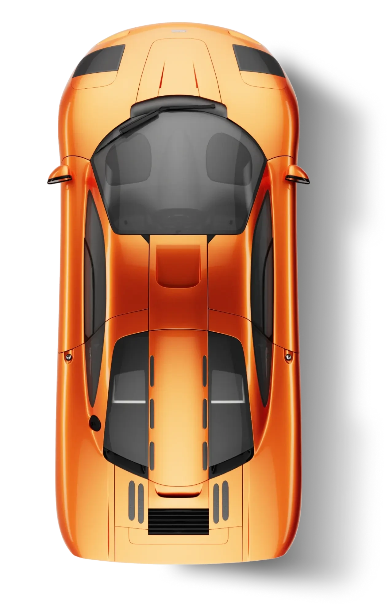 Top down view of an orange McLaren F1